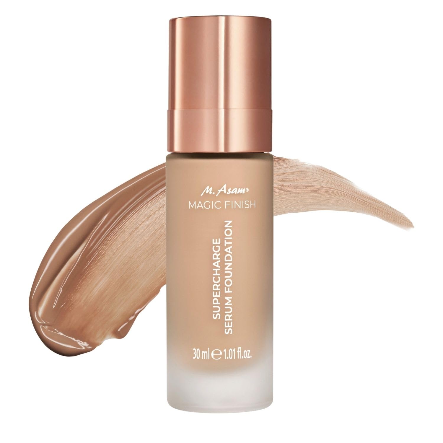 M. Asam MAGIC FINISH Supercharge Serum Foundation True Beige (30 ml) – Feuchtigkeit spendende Foundation & straffendes Gesichtsserum in Einem, Anti-Aging Make-up mit optimaler Deckkraft & Hyaluron