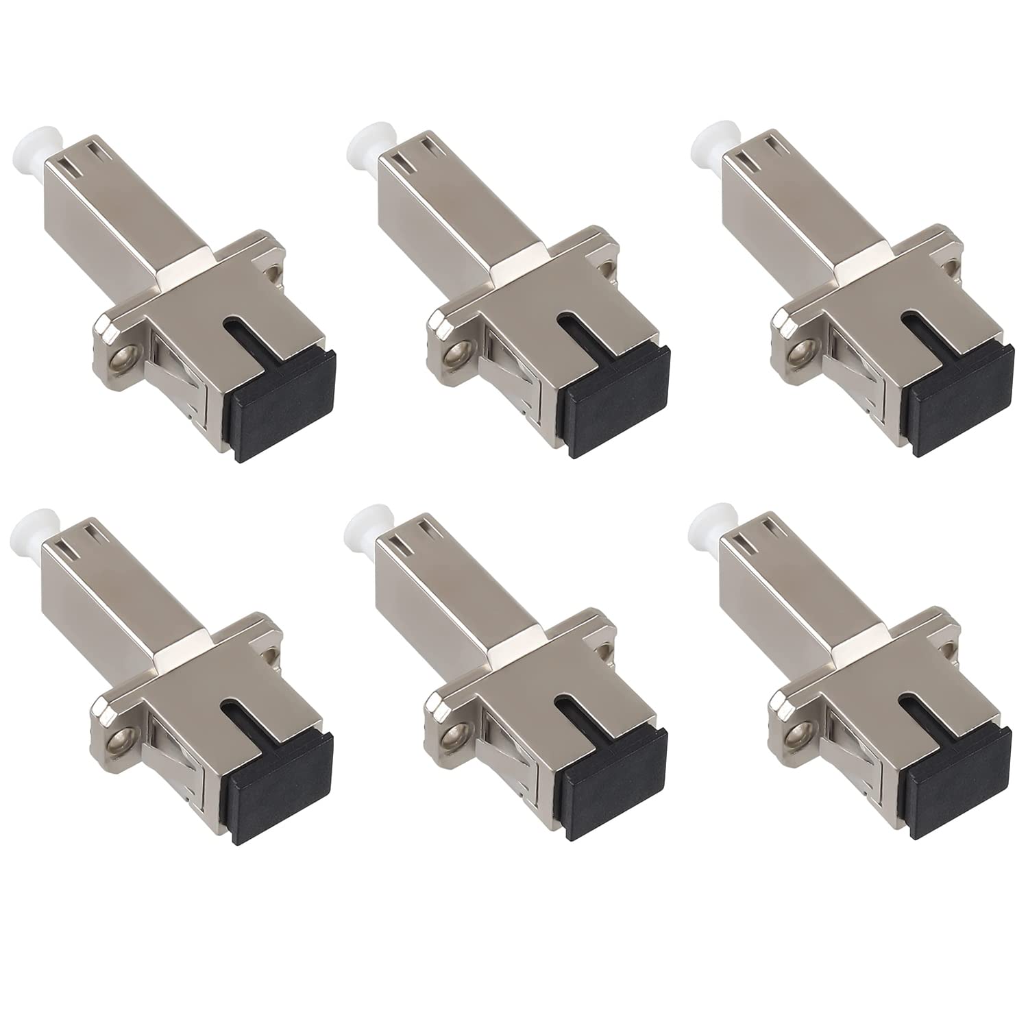 Lot de 6 adaptateurs à fibre optique – LC femelle vers SC femelle Simplex multimode/monomode hybride, coupleur/bride