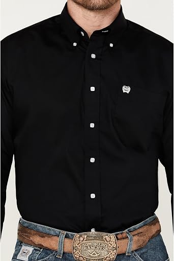 Cinch Men's Classic Fit Long Sleeve Button One Open Pocket Solid Basic