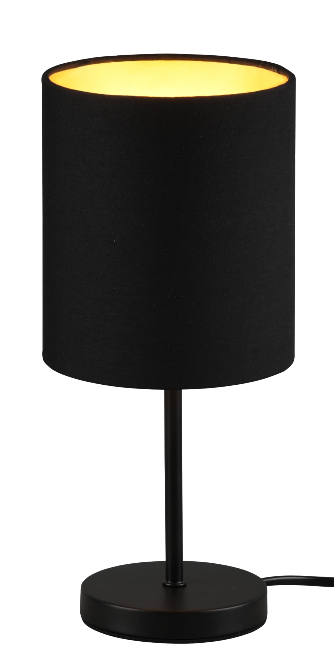 Trio Lighting Jerry Lampada Da Tavolo Metallo Nero E Paralume Nero E Oro H. 28,5cm 1 Luce A...