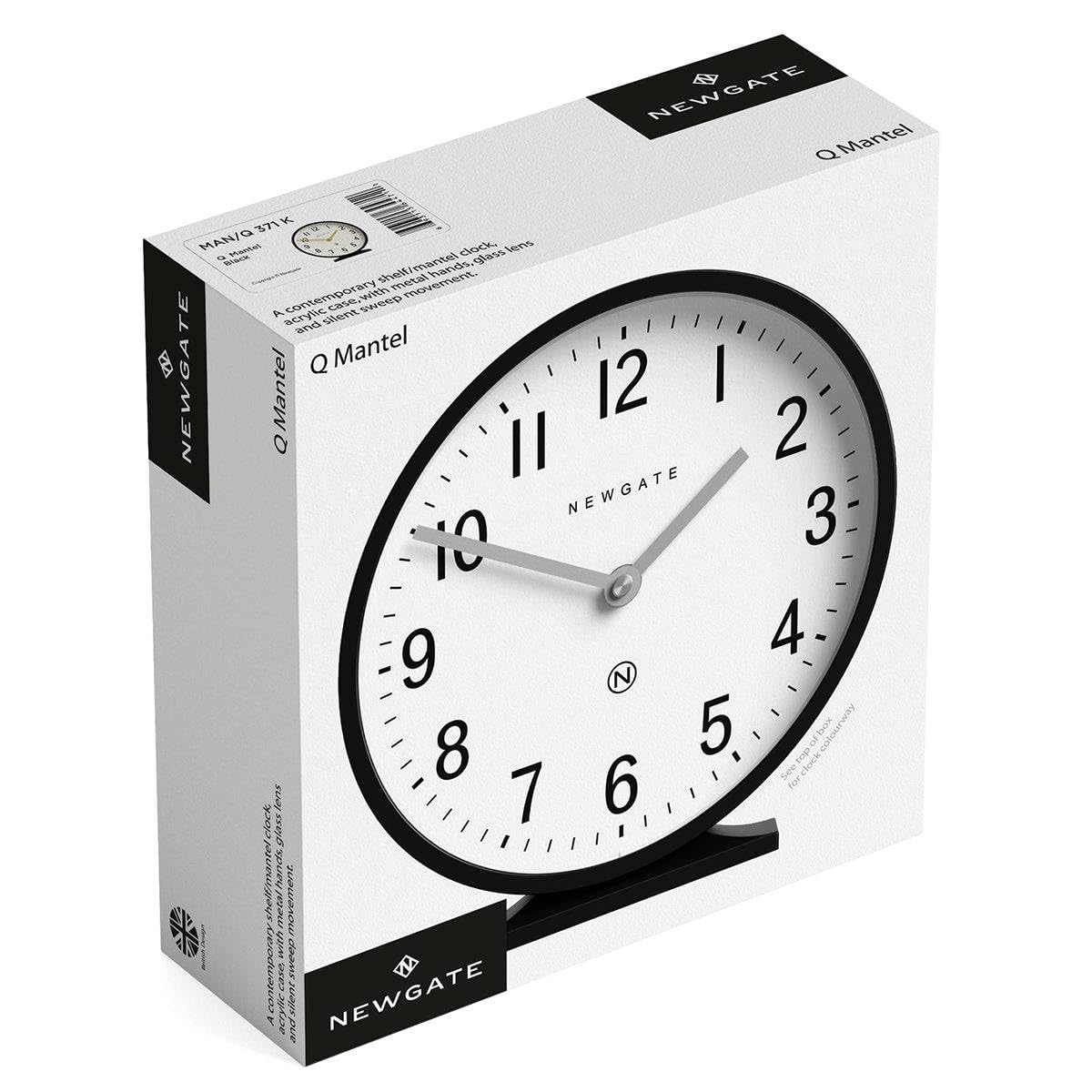 NEWGATE® Q Reloj de repisa | Reloj clásico Moderno de repisa Redonda | Verde de espárragos | Estilo contemporáneo para repisa, Escritorio, Mesa, estantería o mesilla
