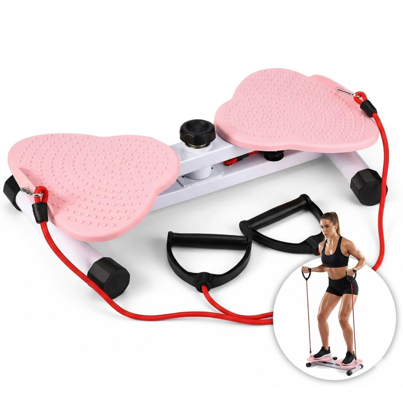 Twist X Stepper Machine with Resistance Bands, Pink | Resistance Bands Included, Twist Motion-image-26
