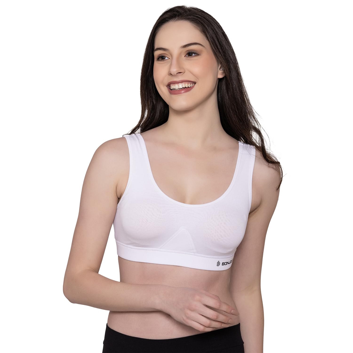 Women's Wirefree Non Padded Super Combed Cotton Full Coverage Slip-On Active Bra with Wider Straps and Stay Fresh Treatment-image-15