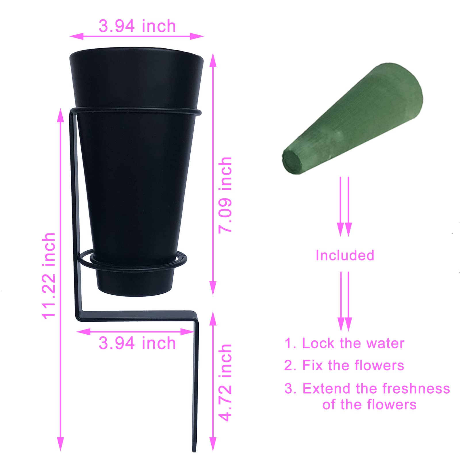 Kadax Jarrón De Plástico Para Tumbas, Resistente A Intemperie Y Heladas, Plug-in Para Cementerio (13 Cm, Blanco