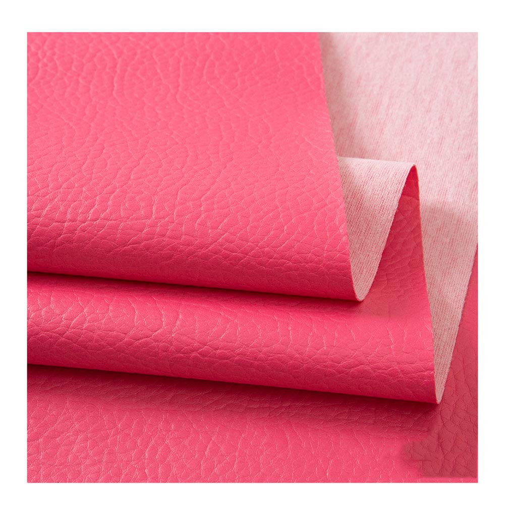 Simili cuir au metre texturé PU rose rouge pour art artisanat et couture