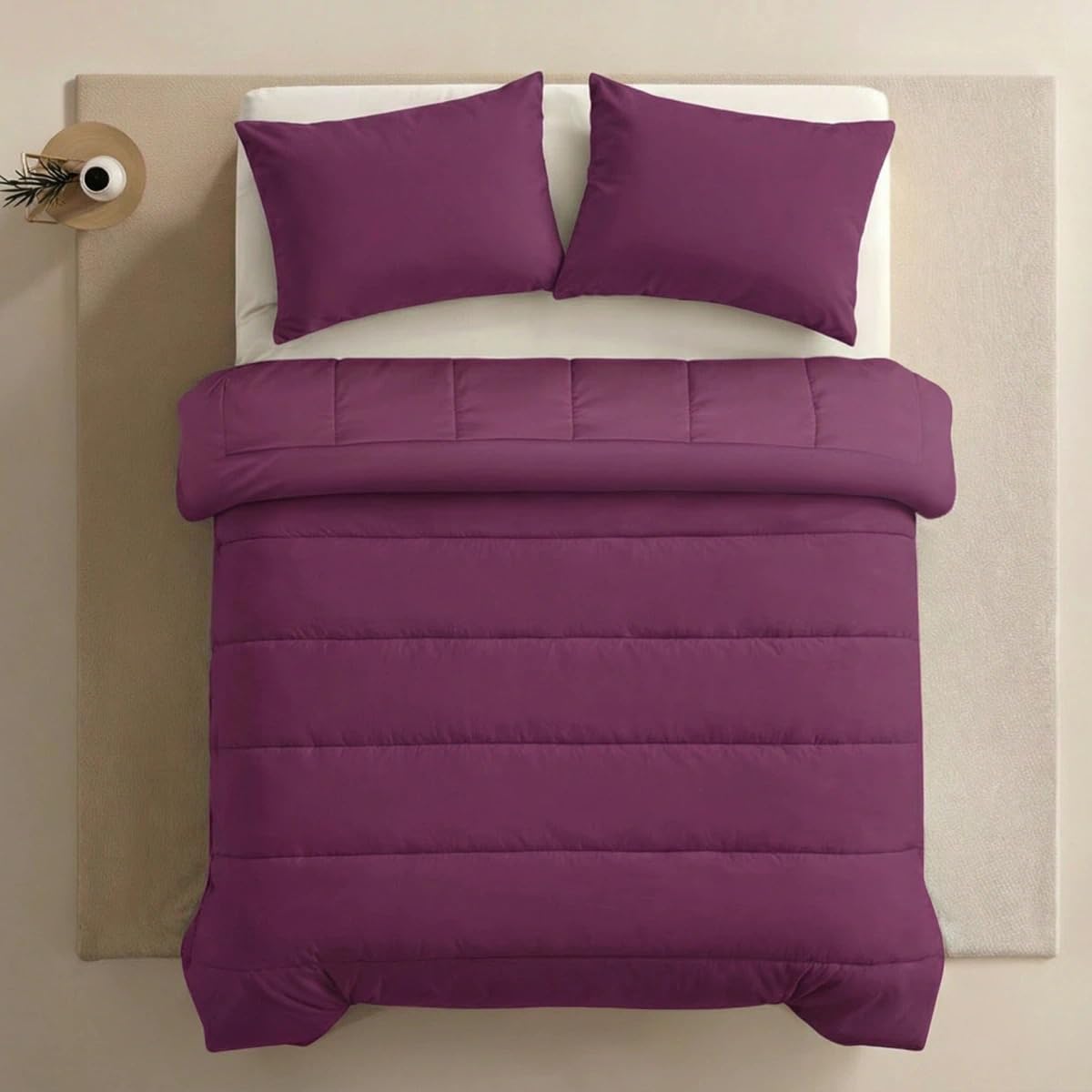 Zelesta® Comfort Uni Sommerbettdecke ohne Bezug – 2-in-1 Kühldecke für den Sommer, Atmungsaktiv, Leicht & Waschbar 40°C, Temperaturregulierend, Mikrofaser Bettdecke (Bordeaux, 140x200cm)