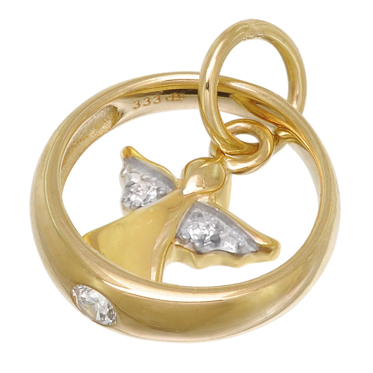 trendor Kinderschmuck Taufring Mit Engel Gold 333 An Vergoldeter Kette