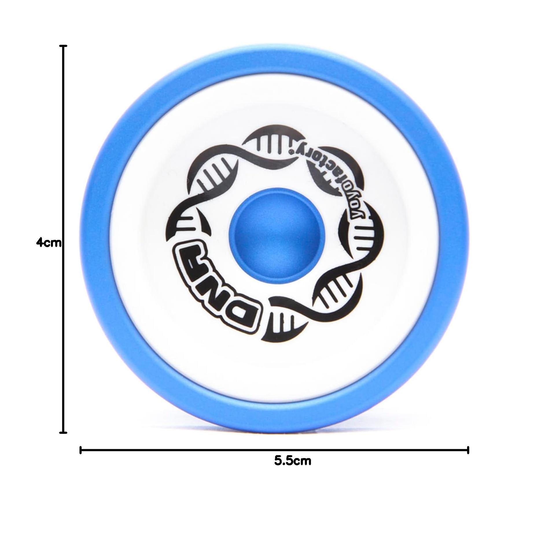 YoyoFactory DNA Yo-Yo - Bleu Blanc (Yoyo en métal, Ficelle, Roulement à Billes et Instructions Incluses)