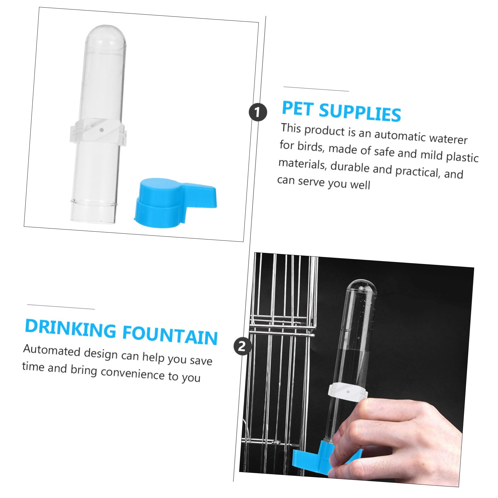 Toddmomy 10piezas Bebedero Automático para Pájaros De Botella Plástica para Alimentación De Dispositivo De Agua para Aves Accesorios De Jaula para Periquitos y