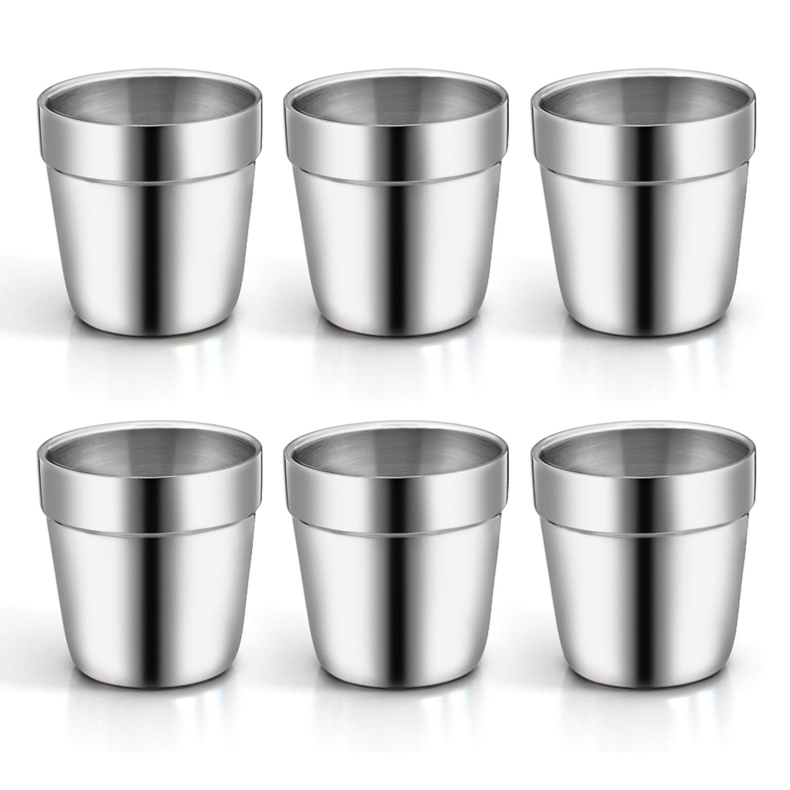 Tasse à expresso 150ml en acier inoxydable TeamFar lot de 6