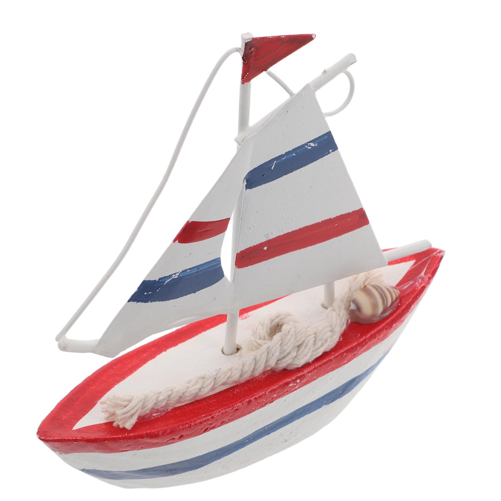 Wooden Sailboat Model Mini Ship Ornament for Tabletop Ship Decor Beach House Decorations Nautical Table Centerpiece Sailboat Cake Topper for Home Office