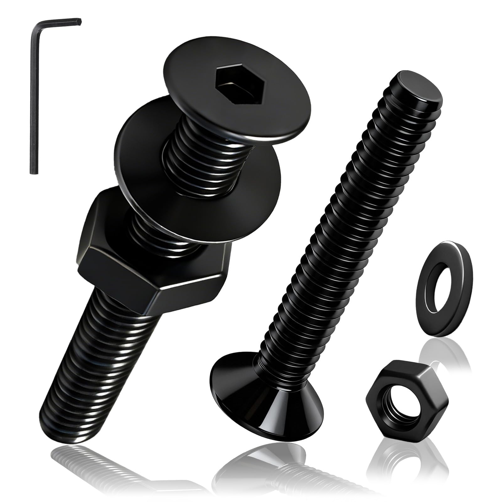 PDKKFF 60 Stück Senkkopfschrauben M3x8mm Innensechskant, Sch