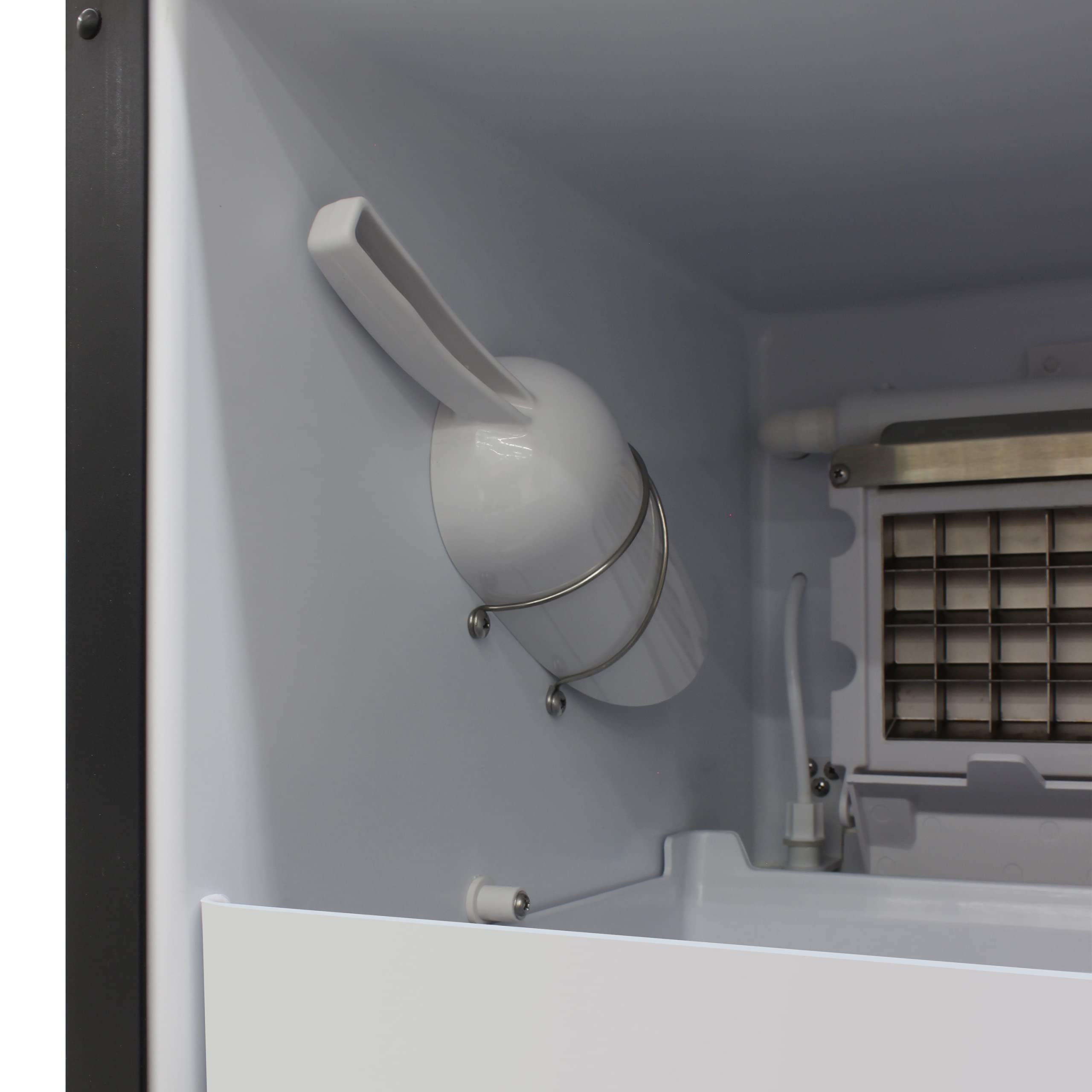 Brama Ice Maker Machine 50/Lbs. Ice Daily Undercounter Built-In Or Freestanding Stainless Steel Construction With Reversible Door And Auto Shut Off For Indoor Use, Metallic on Fridge.com - View 4