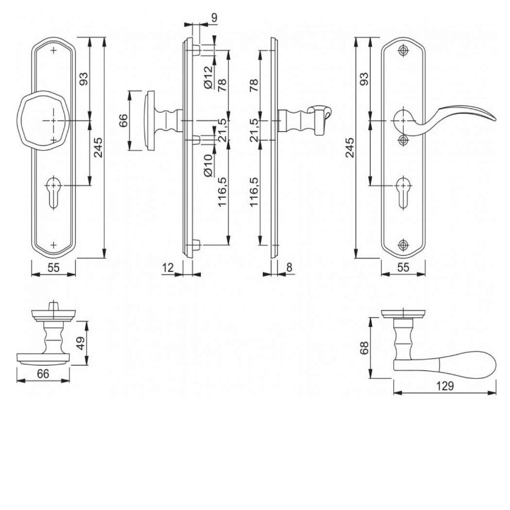 Hoppe München Messing Schutz-Wechselgrt Schild M57/334A/333N/112SH GRT RE SK0 8 PZ-72 37-42 F73