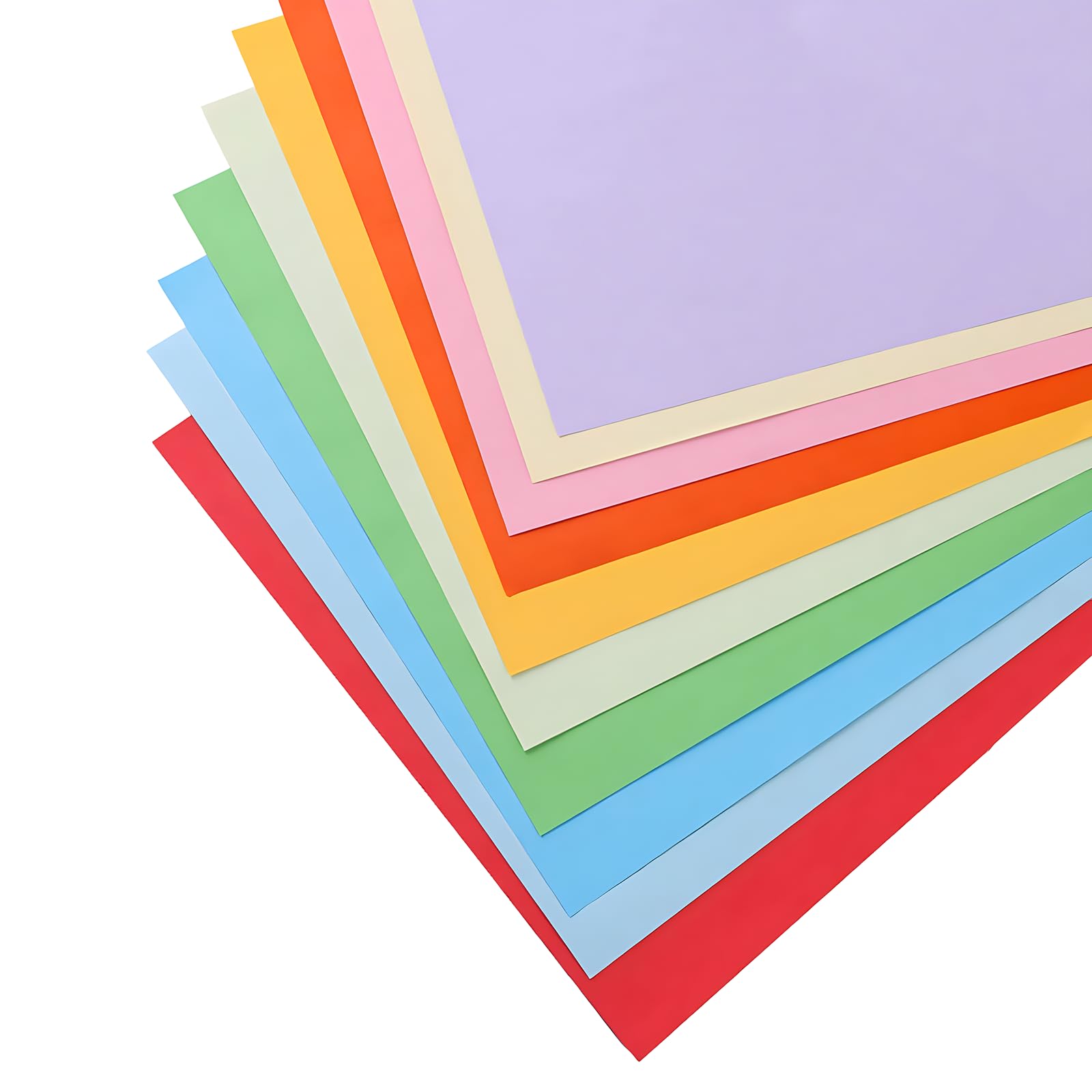 MORJCG 100 Sheets Sugar Paper, A4 Card Coloured, Coloured for DIY Arts and Crafts Colorful Projects, Paper Printer Adults, Green,Orange,Purple,Red