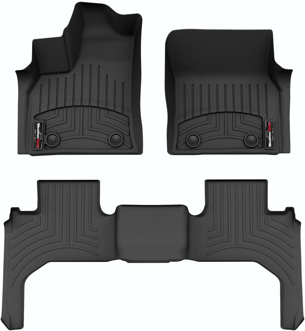 WeatherTech Custom Fit FloorLiners for Lexus LX, LX, 1st & 2nd Row (441713-1-2), Black
