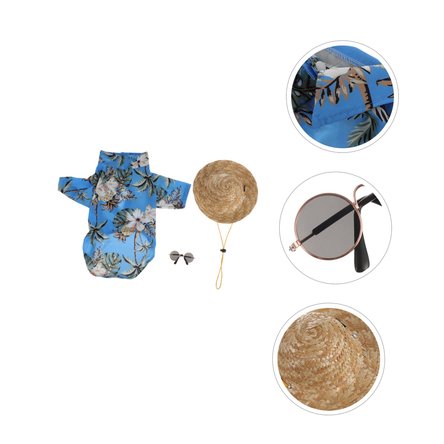 YARNOW 9 Pcs Accessori Per Animali Da Compagnia Hawaiian Costume Pet Summer Cool T-Shirt Hawaiana Camicia Per L'Estate Occhiali Da Sole Da Spiaggia Carro Armato Di Cotone Occhiali