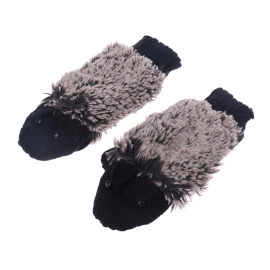 Qchomee Vrouwen Meisjes Winter Cartoon Handschoenen Egel Handschoenen Dikke Hand Warmer Volledige Vinger Handschoenen Mode Persoonlijkheid Opvallende Gebreide Pols Wanten voor Outdoor Indoor