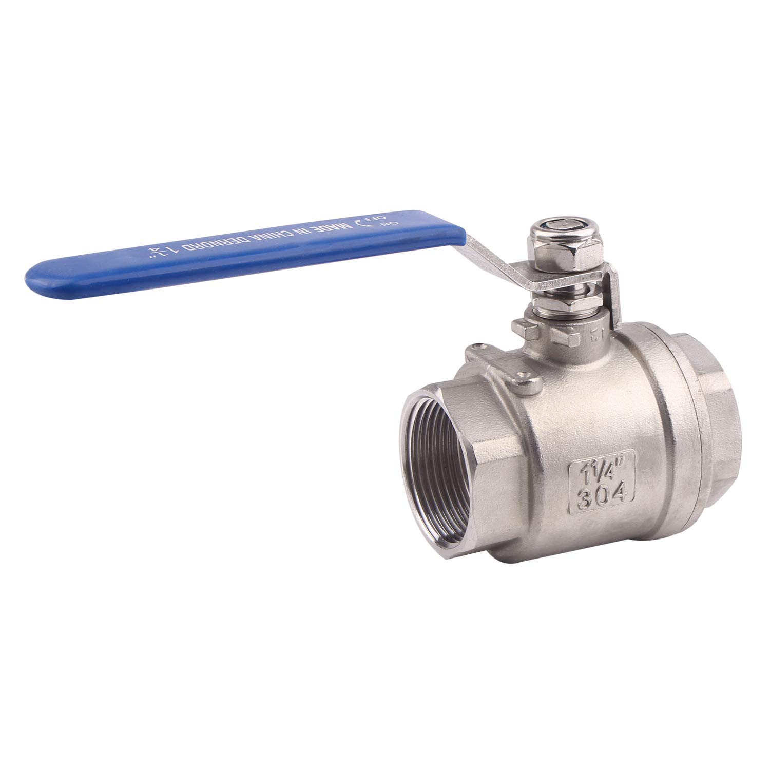 Dernord complète des ports Valve à bille en acier inoxydable 304 Heavy Duty pour l'eau, l'huile, et au gaz avec poignées de verrouillage Bleu