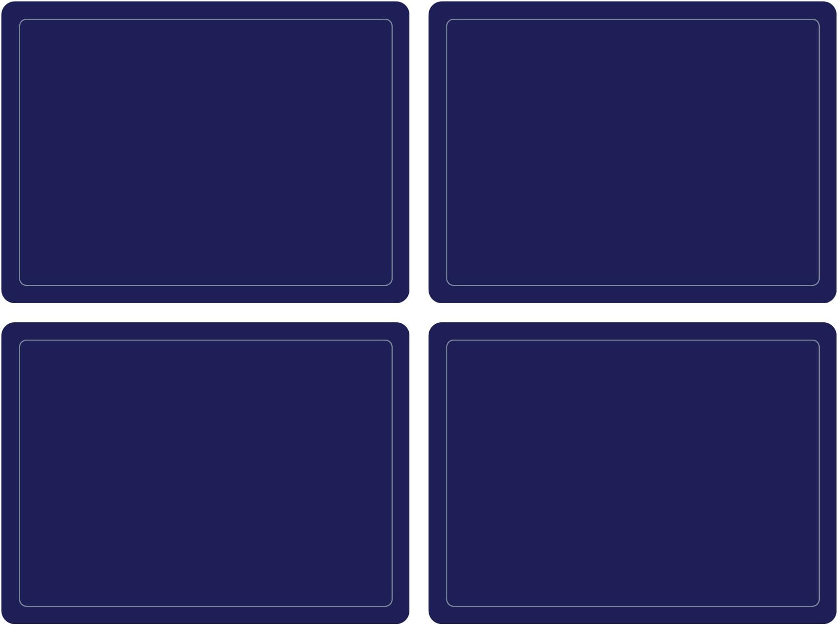 Cala HomeNavy with Silver Border Table Mat, Table Mats, Placemats - Set of 4