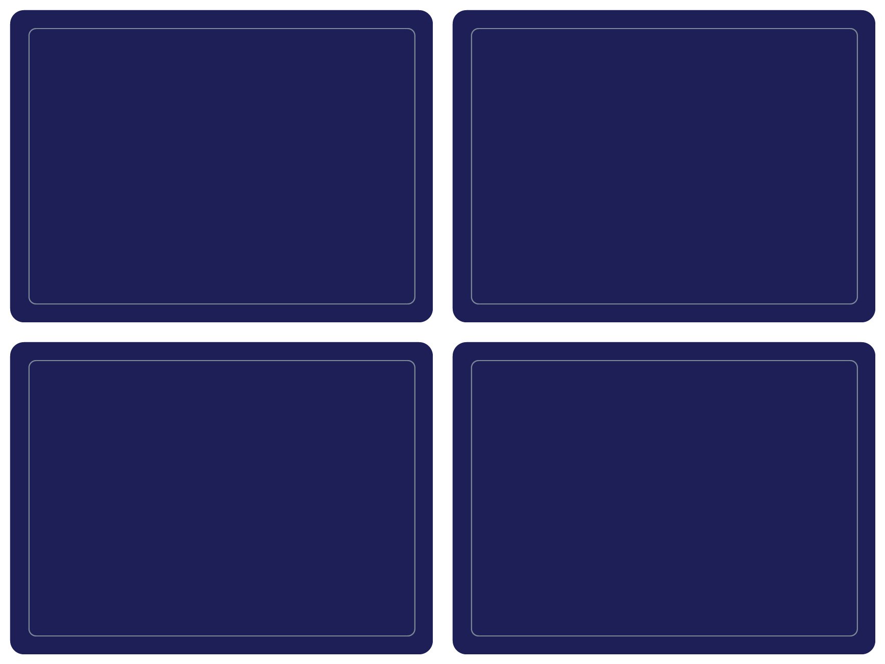 Cala HomeNavy with Silver Border Table Mat, Table Mats, Placemats - Set of 4