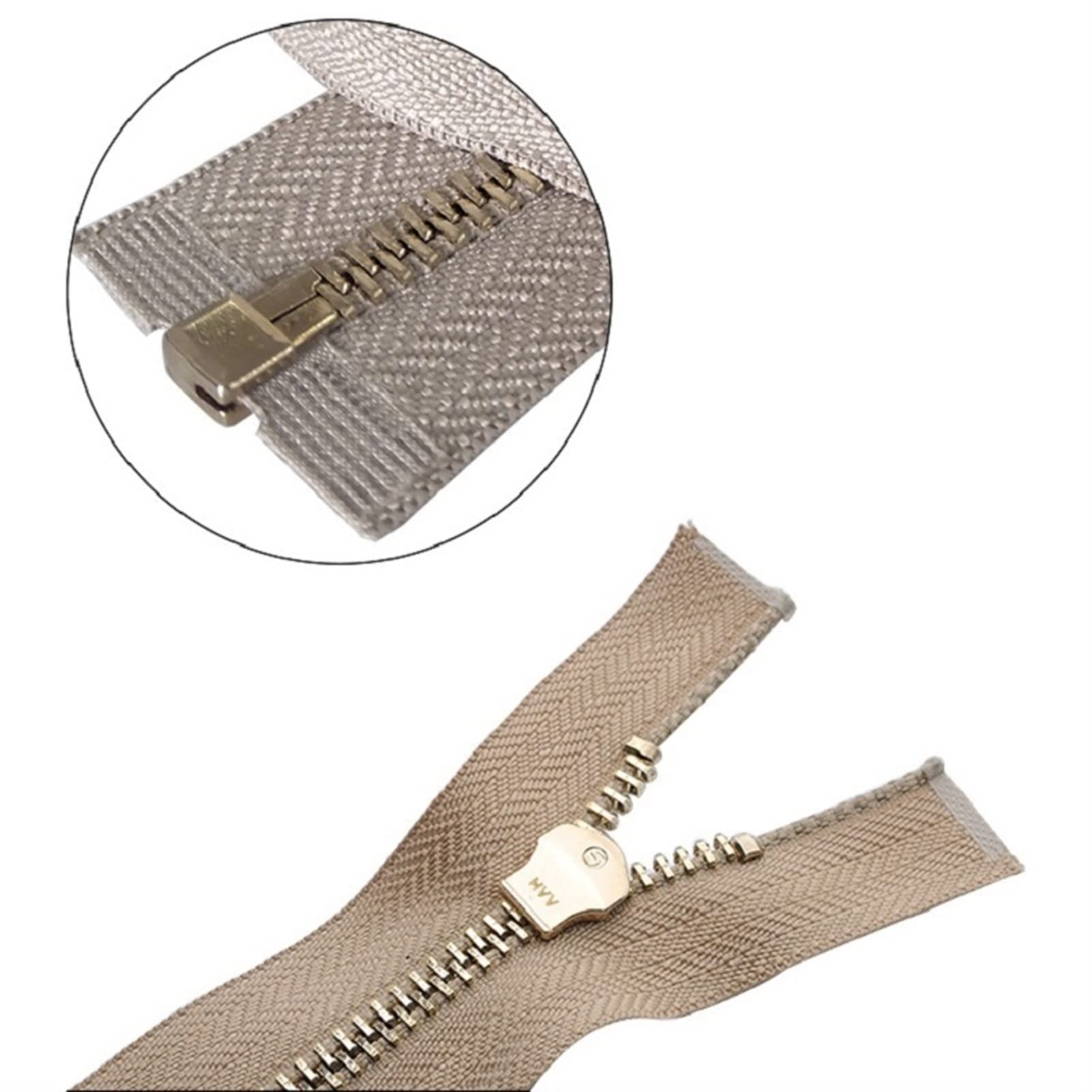 Premium-Metallreißverschluss, Kunststoffreißverschluss, bunt, offen, Auto-Lock, goldener Metallreißverschluss, DIY-Handarbeit, for Kleidung, Taschen, Kleidungsstücke, Schuhe, 30–80 cm, for Nähen(Black