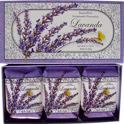 Saponificio Artigianale Fiorentino 3 x 7.05 oz Lavanda Italian Lavender Soap Bars