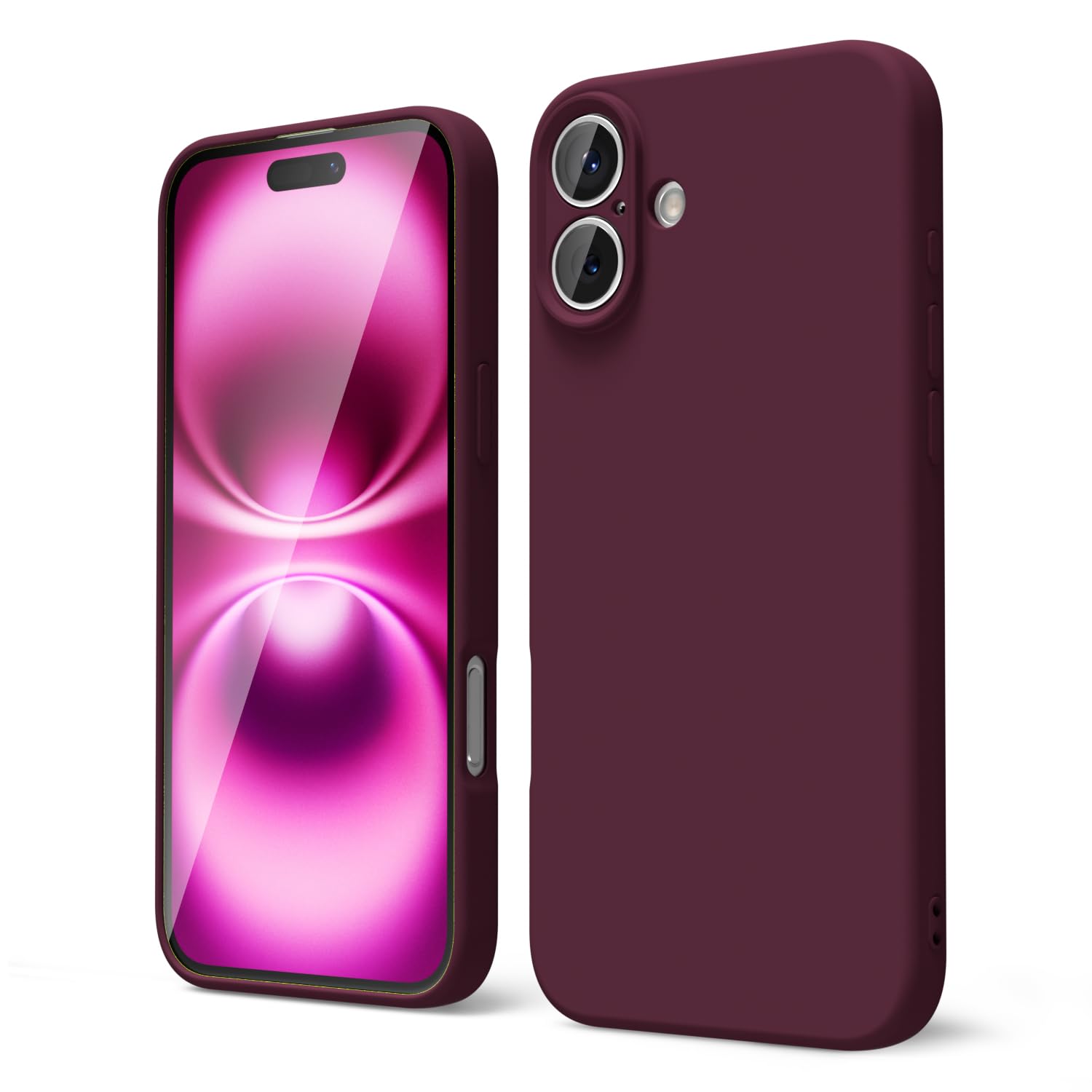 oakxco for iPhone 16 Pro Max Case Liquid Silicone, Soft Rubber Gel Elegant Aesthetic Basic Simple Cover, Cute Thin Slim TPU Matte Solid Color Plain Smooth Case for Women Girl, Light Pink — view 743