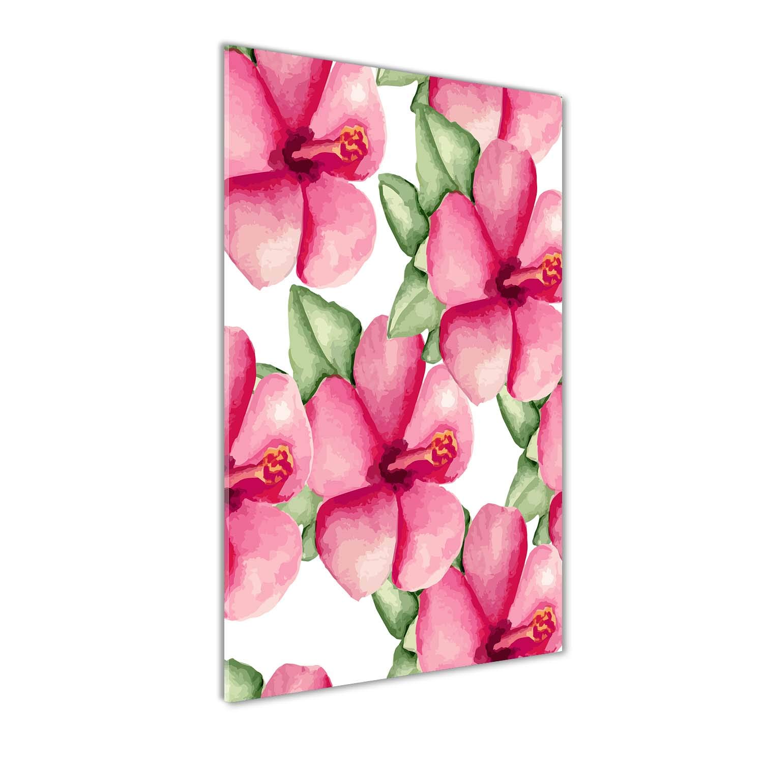 Tableau Fleurs Tropicales en Verre Acrylique pour une Déco de Salon Moderne