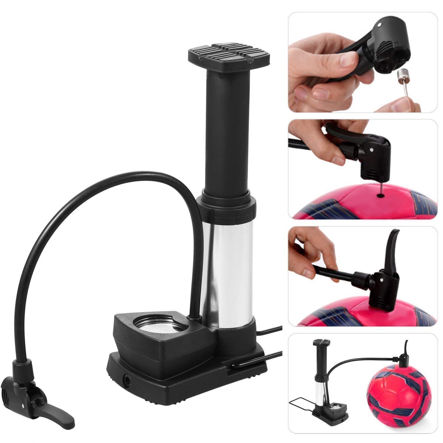 Swastik Protable Foot Activated Floor Pump with Gauge Floor Bicycle Floor Pumps 2