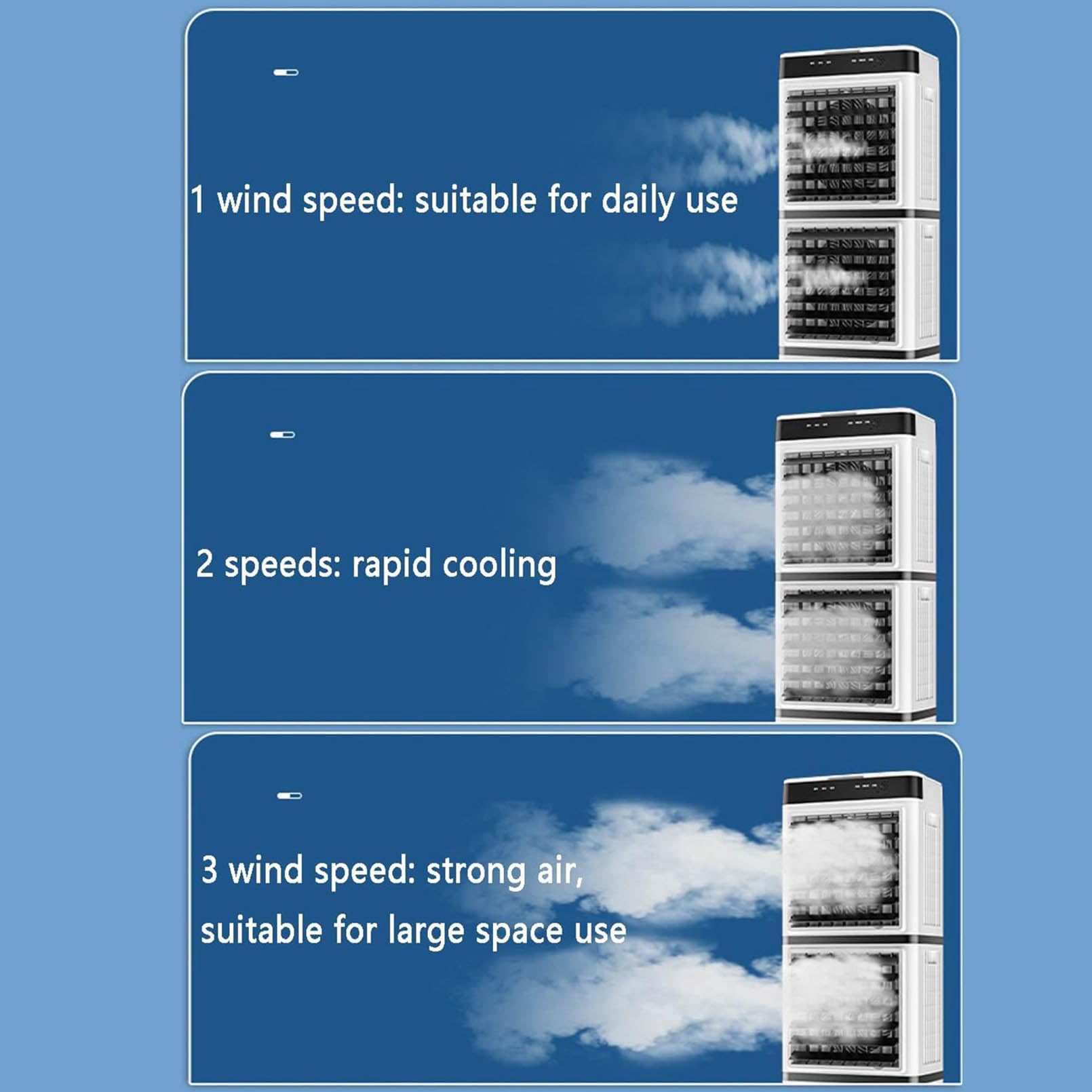 Raffreddatore d'aria evaporativo, condizionatori d'aria portatili, ventilatore raffreddante oscillante con 3 velocità, timer 12H, telecomando, raffreddatore d'aria per camera da letto e home