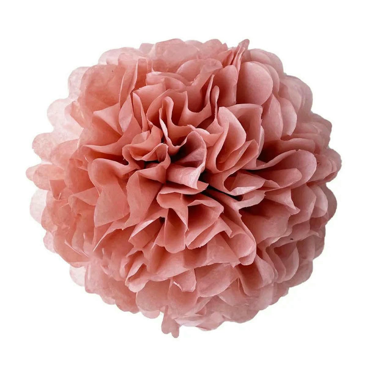 AYHTUD 5pcs 4 6 8 10 12 Inch Tissue Paper Pom Pom Poms Wedding Party Paper Pompom Flower for Wedding Decoration Pompoms Birthday Baby-Dusty roes-10 inch 25cm