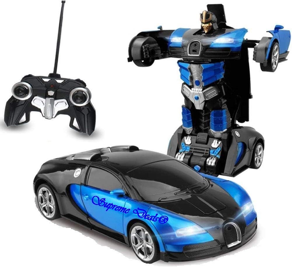 Supreme Deals® Latest Power Look Remote Operated Remote Converting Car to Robot, Robot to Car Toy, with Light and Sound for Kids (Multi_Color)