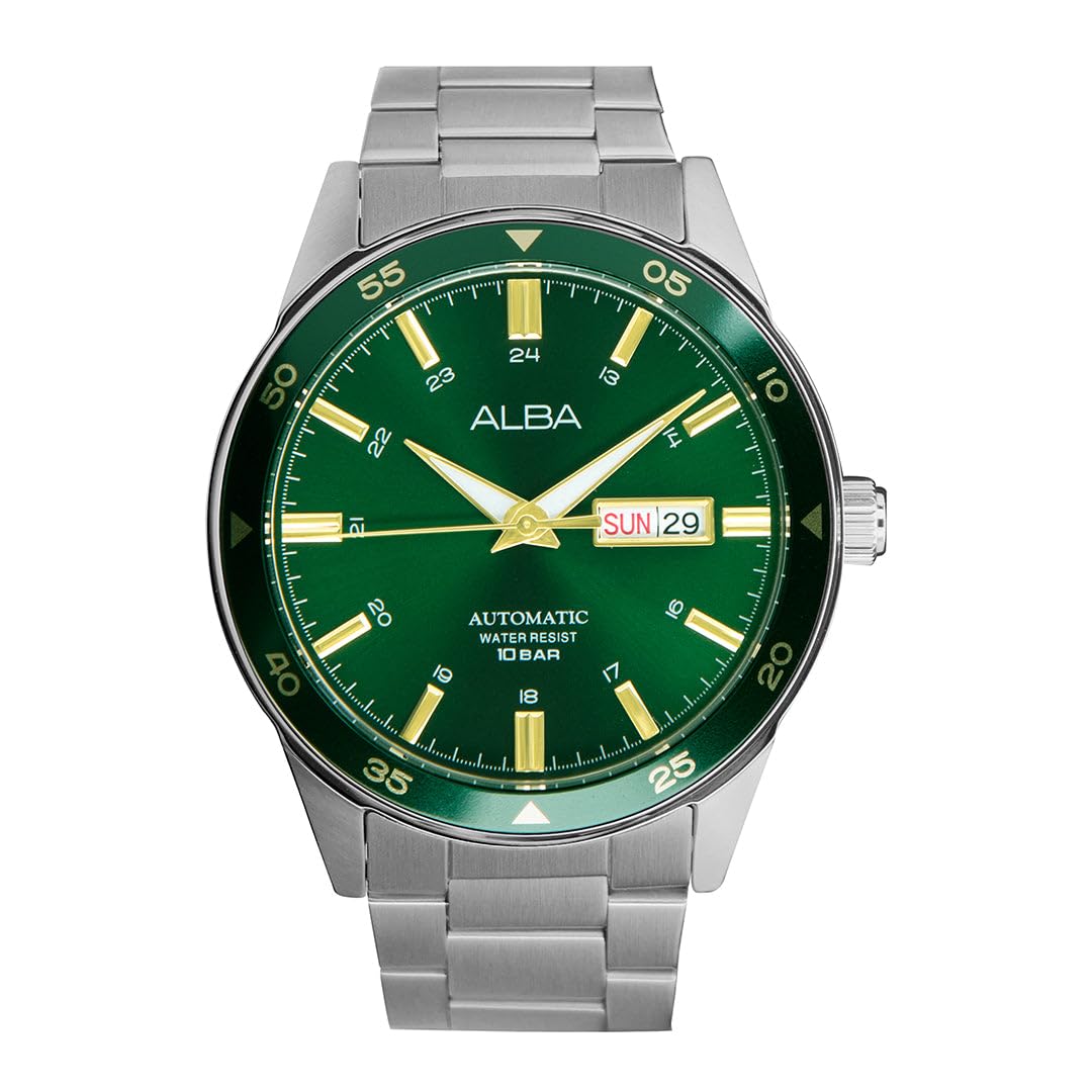 Alba Stainless Steel Mens Al4589X1 Green Dial Mechanical Analogue Watch, Band_Silver (B0DBF8KVJ1) Amazon Price History, Amazon Price Tracker