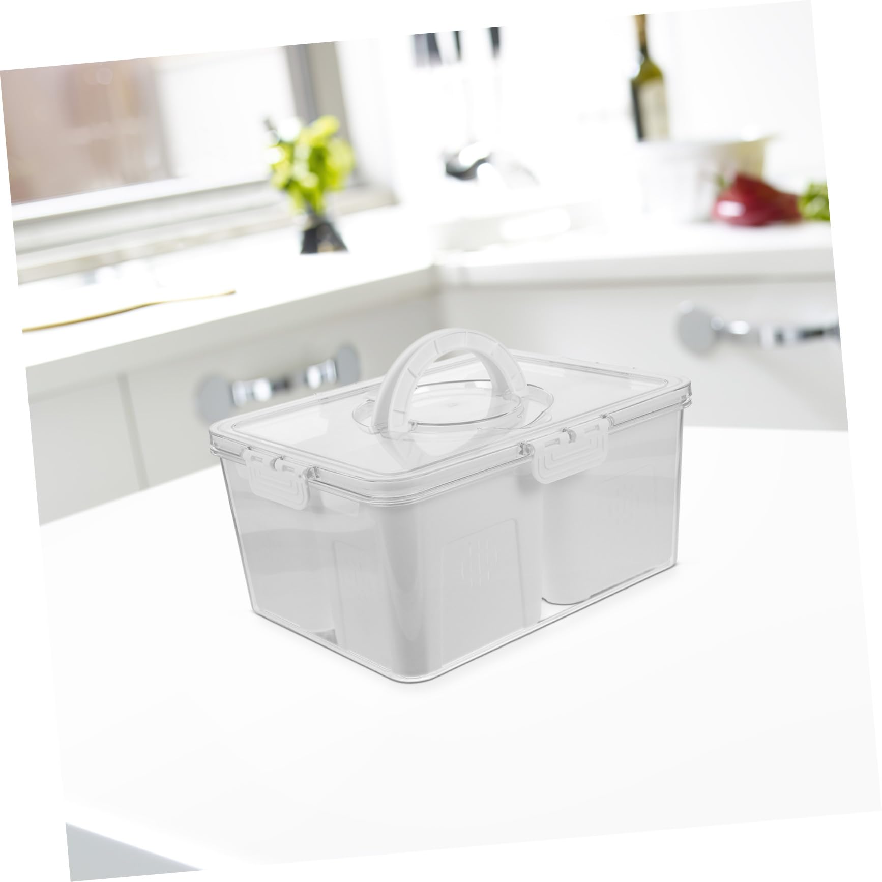 Frischeboxen für Lebensmittel mit Mehrkammer Design aus Kunststoff | Durchsichtige Lebensmittelbehälter, für Kühlschrankorganisation und Aufbewahrung von Teig und Fleisch