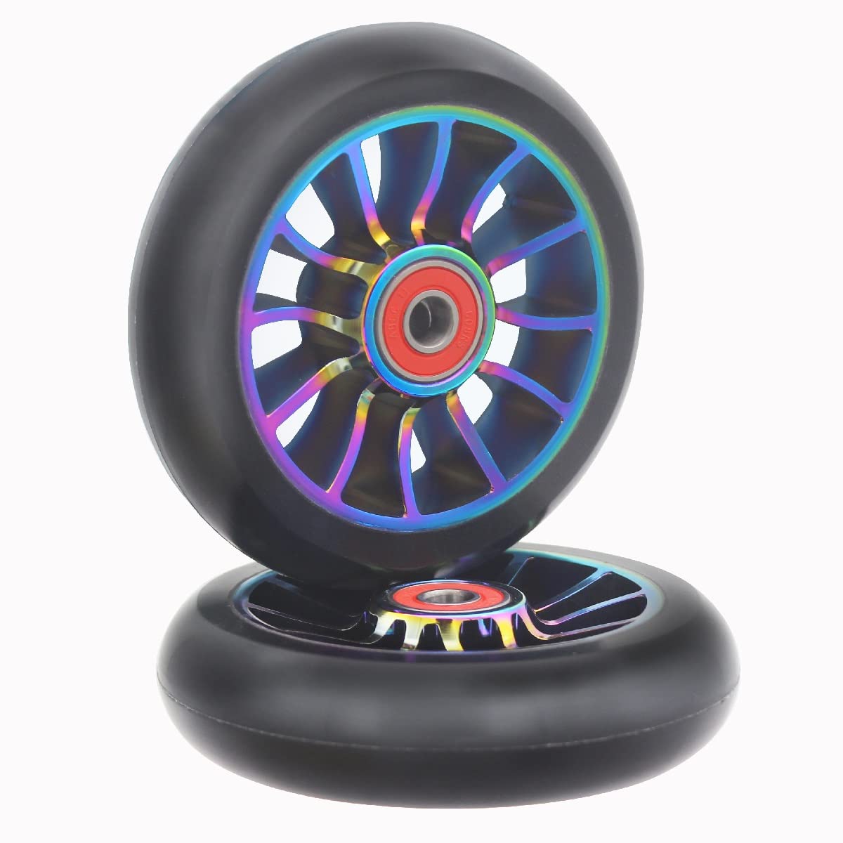 2 Roues Trottinette Freestyle 110mm - Polyuréthane 88A, Roulements ABEC-9 - Pour Tricks Et Street