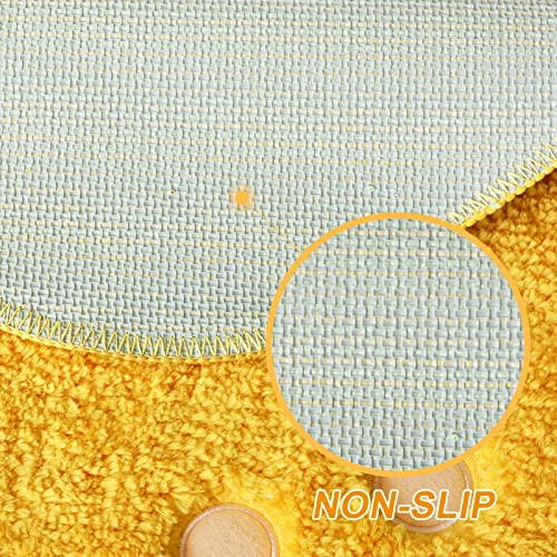 Cute Lemon Absorbent Kids Small Bath Mat, Yellow Cartoon Fruit Bathroom Rug No Slip, Cute Bathroom Floor Mat 19X24 Inches For Home Decor #TOP4