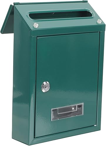GANAZONO Buzón de pared para decoración al aire libre, buzón con bloqueo, caja de periódico vintage, buzón de correos de granja, buzón de seguridad,