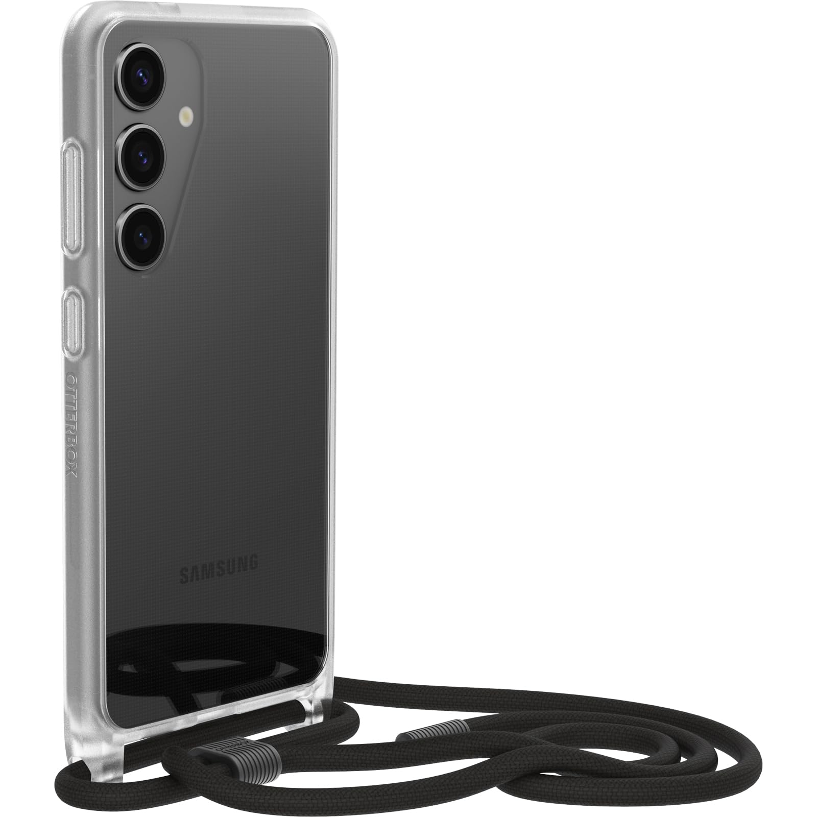OtterBox Cover React Necklace per Samsung Galaxy S24, Resistente a shock con cordino a collana, Adattabile e intercambiabile, Testata a norme MIL STD 810G, Trasparente, Senza Retail Package