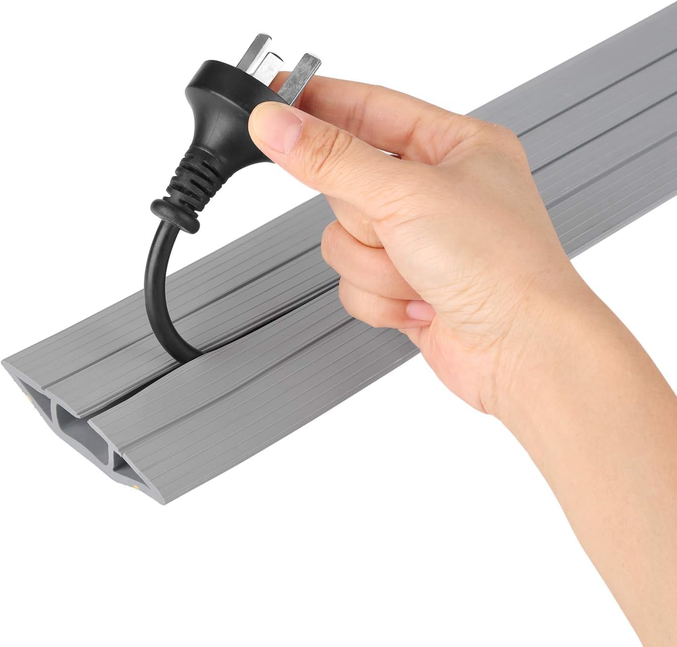 Copertura Cavi A Pavimento, Protezione per Cavo a Pavimento da 6.5 Ft 3 Canali Contiene Fili e Cavi, Gialle/Nero