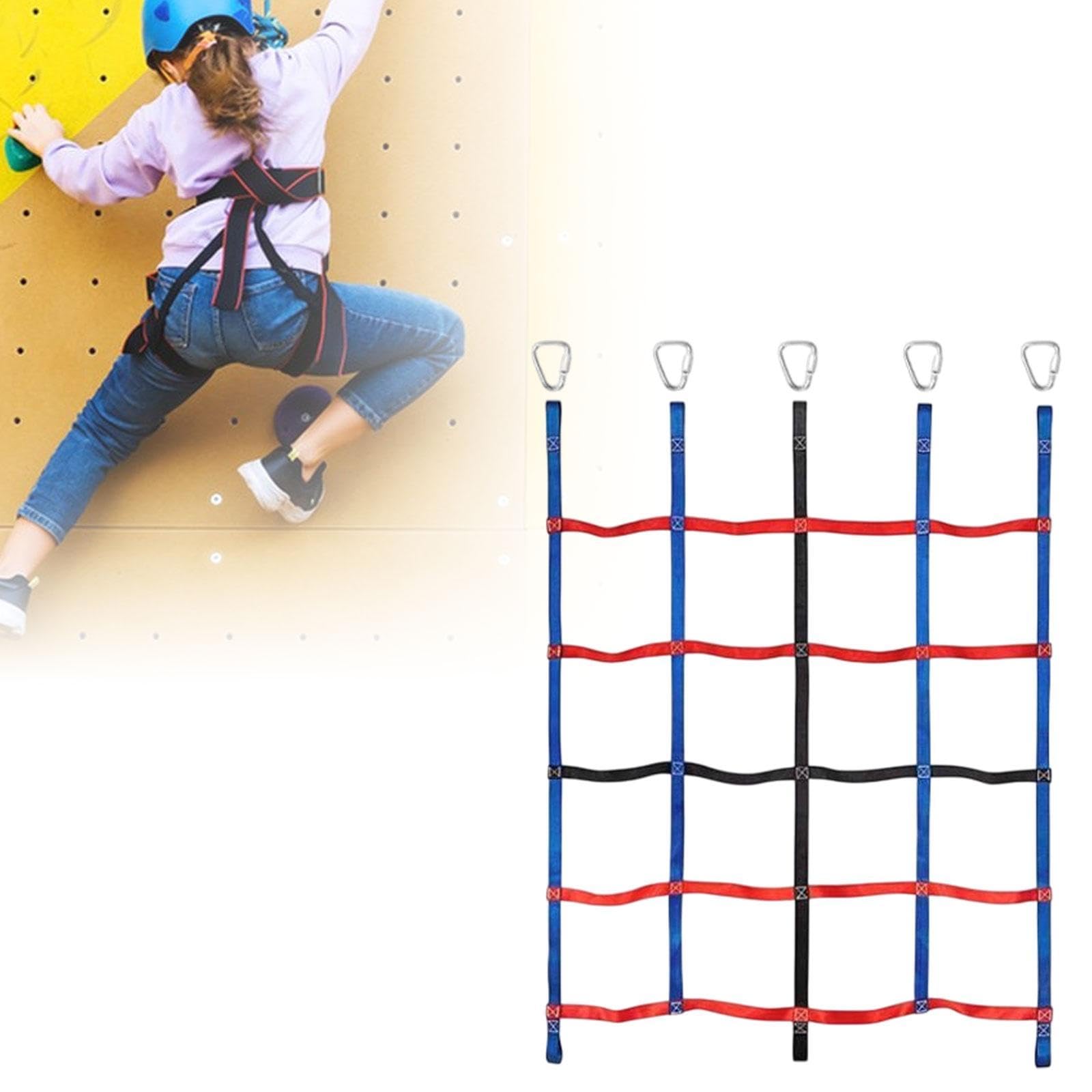 kowaku Kids Outdoor Rainbow Climbing Net Polyester Rope Ladder Game Sturdy Climbing Cargo Net Child Training Equipment