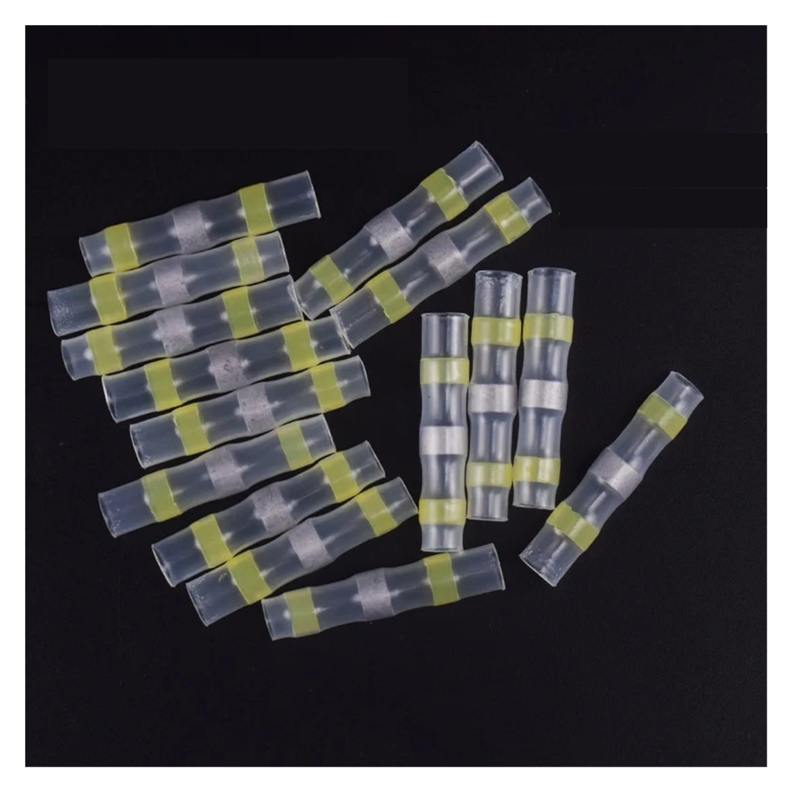 Schrumpf-Kabelverbinder, Wärmeschrumpf-Stoßverbinder Mehrfarbig 50/100/200 Stk(Yellow 100pcs)