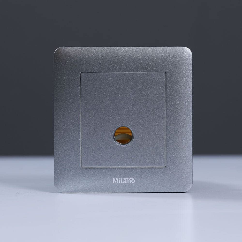 Milano 25A Flex Outlet | Made With Polypropylene Colored In Piano Silver - Electrical Switches, Sockets, Outlets For Home Appliances - L 3 X W 3" - Silver