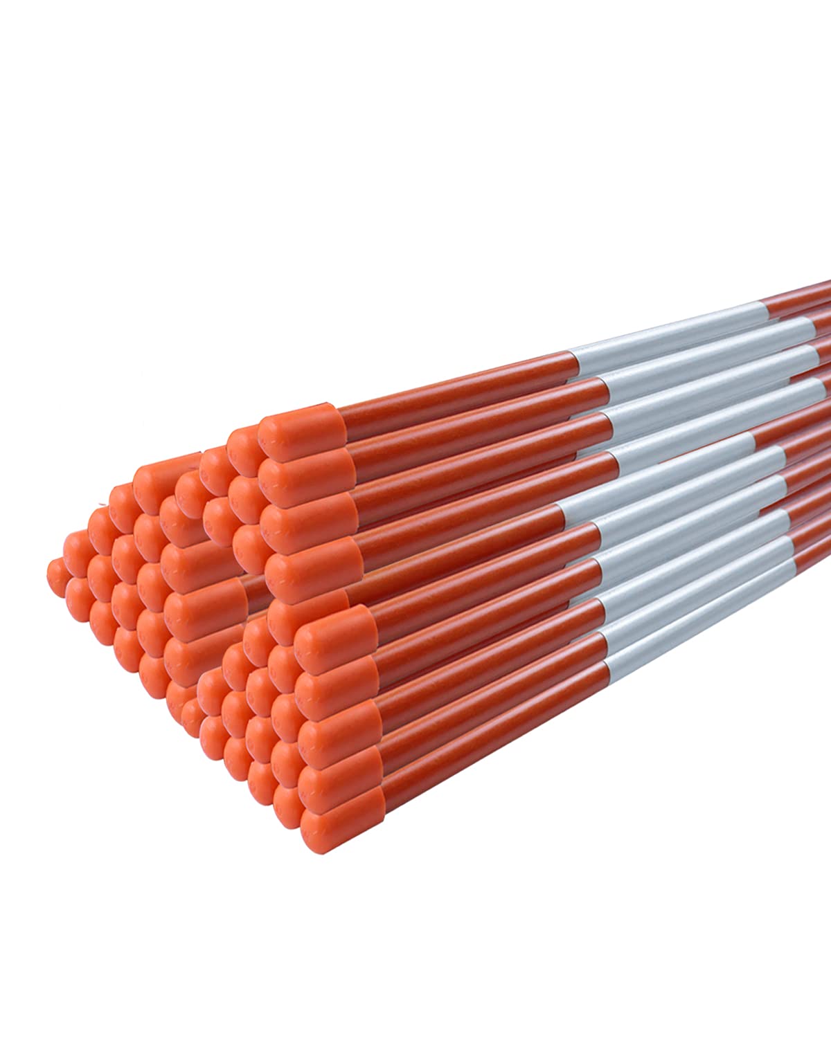 FiberMarker 60 in. Driveway Markers Fiberglass Poles 5/16 in. Dia Solid Snow Poles Stakes with Reflective Tape, Orange (50-Pack) ESM5165O50 - The Home Depot