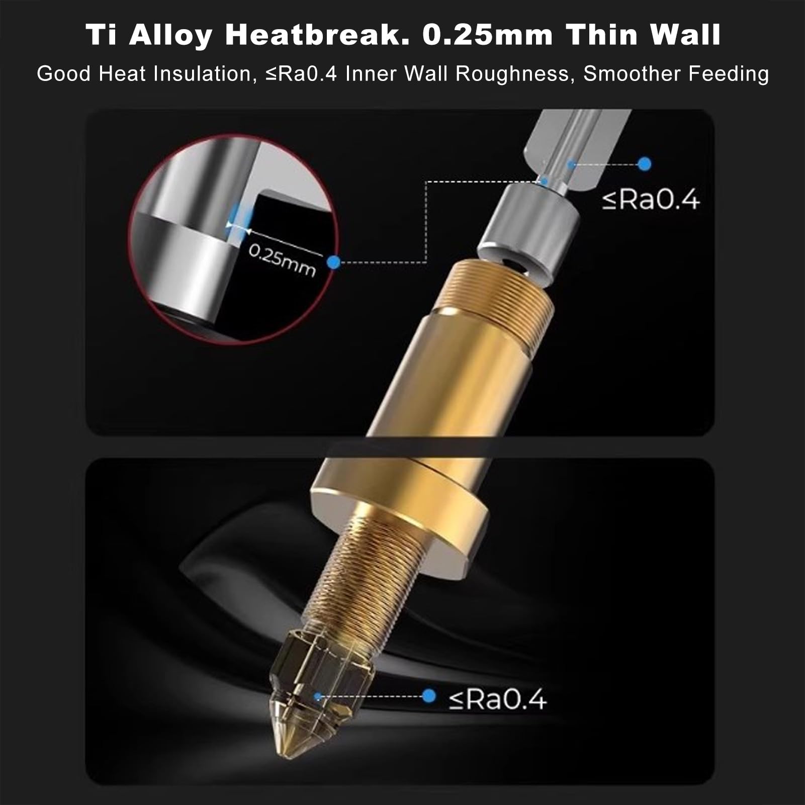 Zestaw Ceramicznego Bloku Grzejnego do Drukarki 3D CREALITY K1, 320 ℃ 600 Mm/s z mosiężną dyszą Termistora, Ceramika o Wysokiej Przewodności Cieplnej