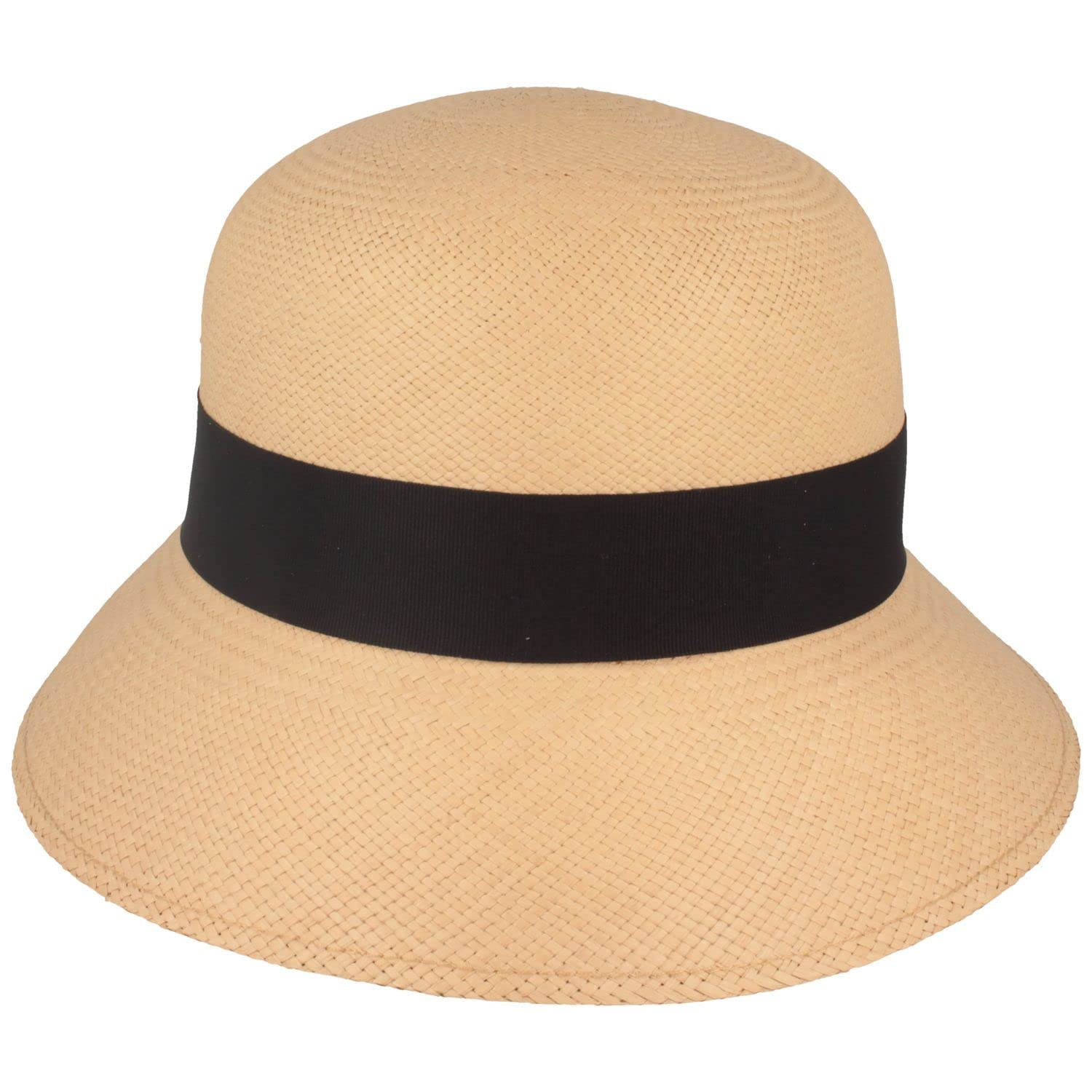 Breiter Chapeau Cloche de Soleil Panama Original pour Femme Chapeau de Paille Bolero d'été de l'Equateur Traditionnel Tressé à la Main Protection UV 50+