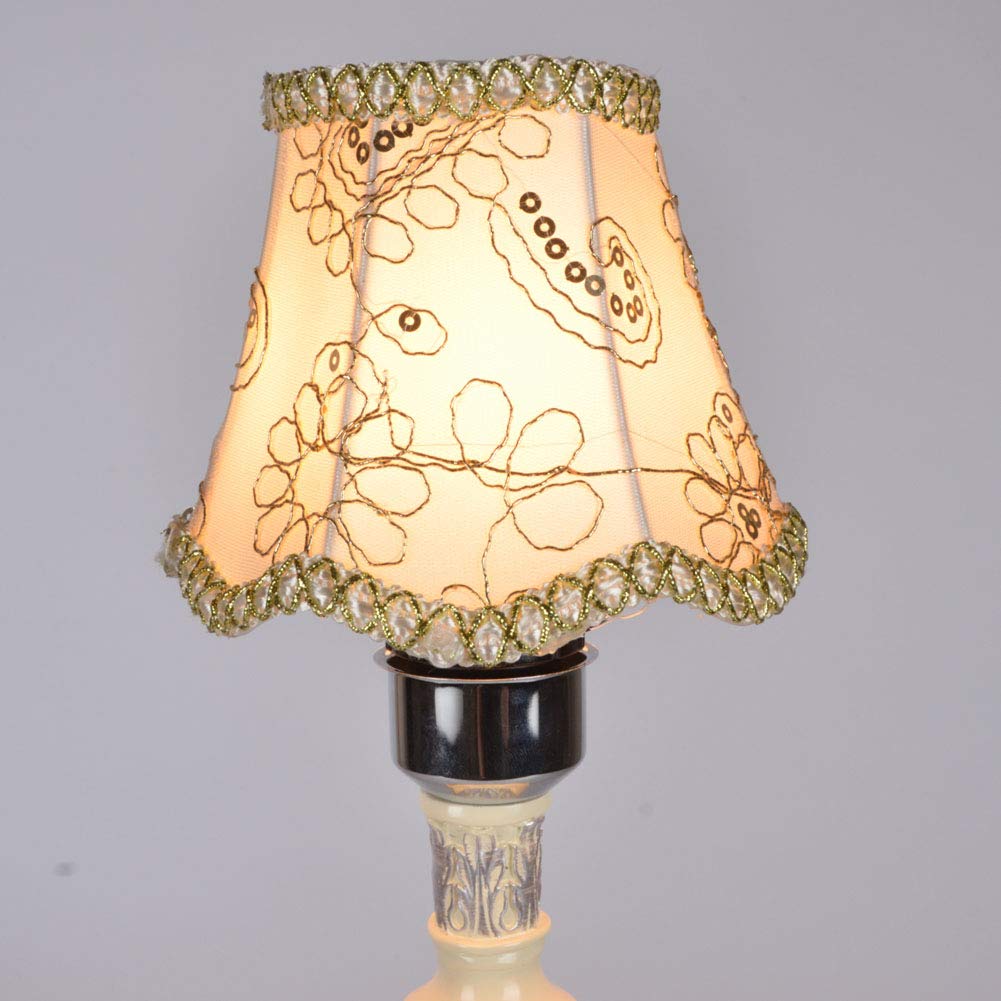 Kleine Lampenkap, E27 Vat Metalen Lampenkappen E27 Mini Lampenkap met Boompatroon voor Tafellamp Vloerlamp, 7,5 X 5,9 X 5,1 (Wit