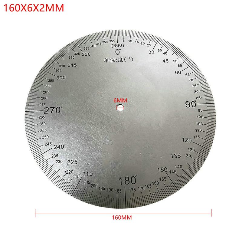 1 esfera de ángulo de 360 grados, disco de medición industrial, disco de ángulo de acero inoxidable, accesorios mecánicos (como se muestra, 160 x 6 x 2 mm)