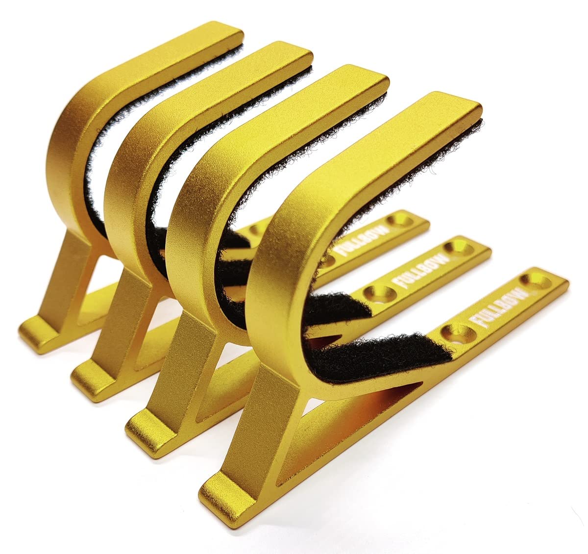 FULLBOW Gun Rack Wall Mount, Horizontal Gun Hooks for Wall, Durable Aluminum Shotgun Hangers for Storing Rifles, Shotguns and Bows on Gun Wall(2 Pairs)