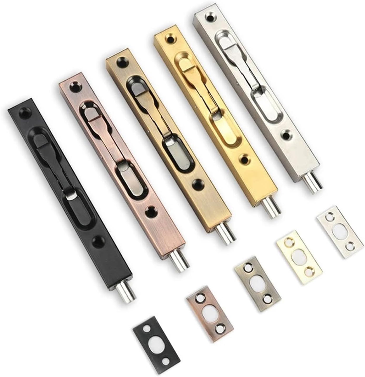 4/6/8/10 Inch Stainless Steel Hidden Door Bolt Security Guard Latch Sliding Lock Bathroom Proof Hardware 1Pcs(Green Bronze 12inch)